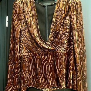 Elegant Brown and Black Women's Top